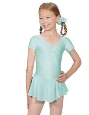 Short Sleeve Lycra Leotard With Skirt
